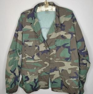 Edcar Industries Mens Lg-Short NATO 6070/0414 Woodland Camo Nylon/Cotton Jacket‎